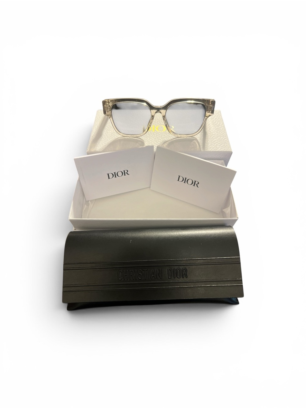 Dior Clear Frame Sunglasses with Gray Lenses - Picture 8 of 8